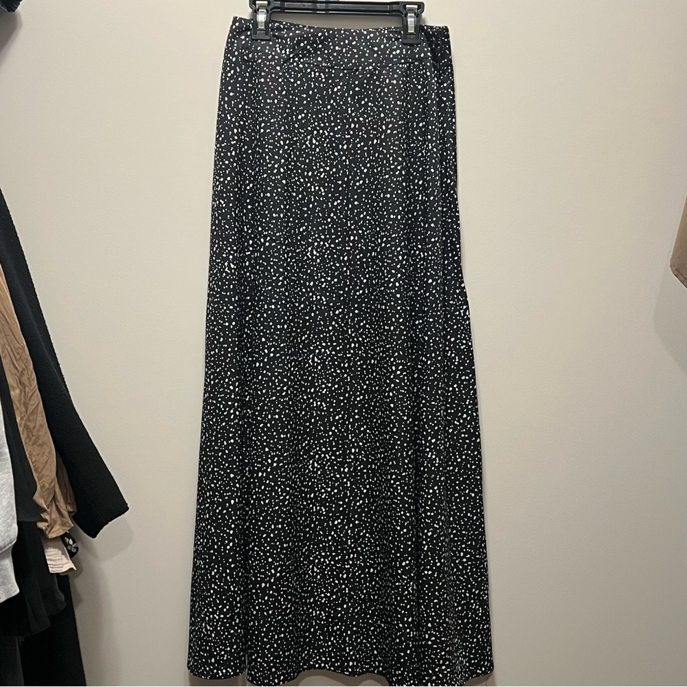 Black and White Polka Dot Maxi Skirt